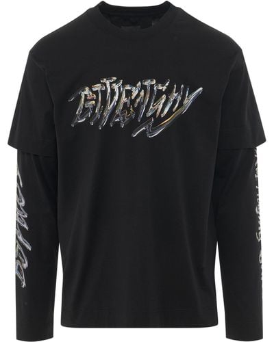 Givenchy Bstroy 4G T-Shirt, Long Sleeves, , 100% Cotton, Size: Medium - Black