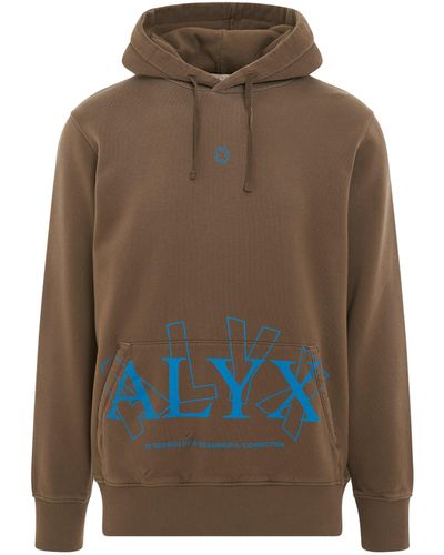 1017 ALYX 9SM '2X Logo Hoodie, Long Sleeves, , 100% Cotton, Size: Small - Brown