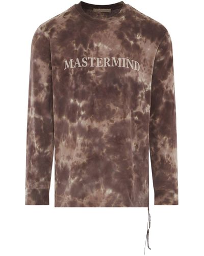 Mastermind Japan Tie-Dye Logo Long Sleeve T-Shirt, , 100% Cotton - Brown