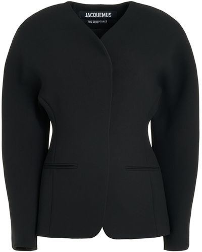 Jacquemus Ovalo Suit Jacket, Long Sleeves, , 100% Polyester - Black