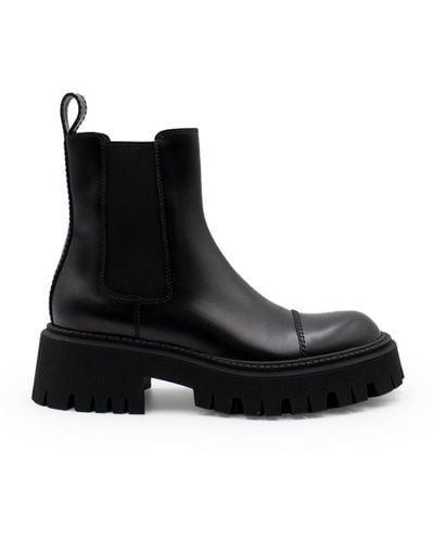 Balenciaga Tractor Ankle Boots, , 100% Calfskin Leather - Black