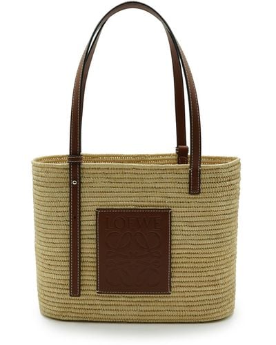 Loewe Small Square Basket Bag, , 100% Calfskin Leather - Brown
