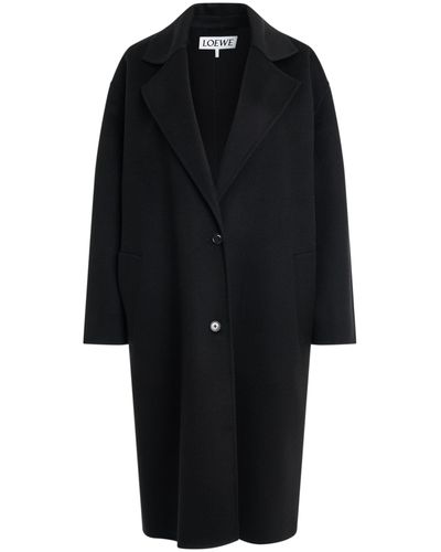 Loewe Single Breasted Coat, , 100% Wool - Black