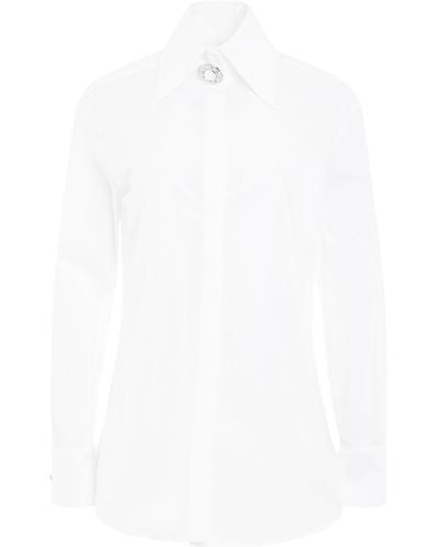 Balmain Cotton Popeline Shirt, Long Sleeves, , 100% Cotton - White