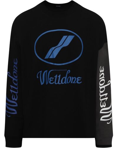 we11done Remake Logo Long Sleeve T-Shirt, , 100% Cotton, Size: Medium - Black