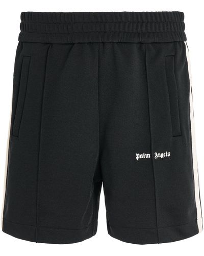 Palm Angels Classic Logo Track Shorts, /Off, 100% Polyester, Size: Medium - Black