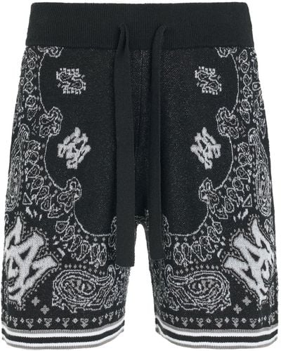 Amiri Bandana Shorts, , 100% Cotton, Size: Medium - Black