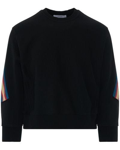 Facetasm Rib Xxl Oversized Sweater With Coloured Stripes, Long Sleeves, , 100% Cotton - Black