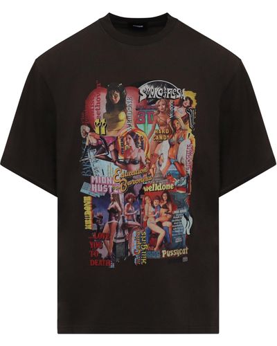 we11done 'New Movie Collage T-Shirt, , 100% Cotton, Size: Small - Black