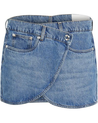 Coperni Denim Mini Skirt, Washed, 100% Cotton - Blue