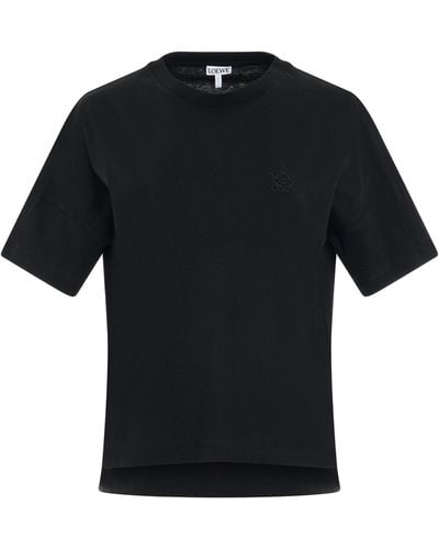Loewe Anagram Boxy Fit T-Shirt, Short Sleeves, , 100% Cotton - Black
