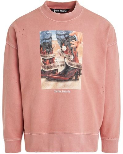 Palm Angels 'Dice Game Sweatshirt, Long Sleeves, /Multicolour, 100% Cotton, Size: Small - Pink