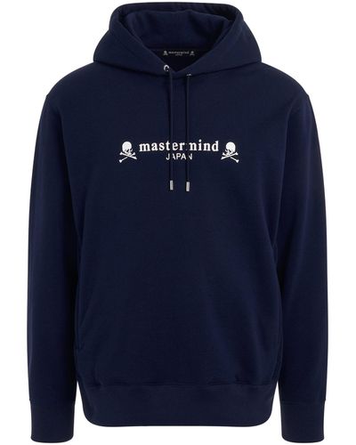 Mastermind Japan Classic Logo And Skull Hoodie, Long Sleeves, , 100% Cotton, Size: Medium - Blue