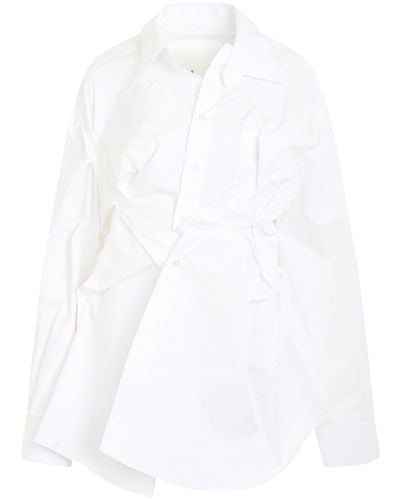 Maison Margiela Raw Cotton Poplin Shirt, Long Sleeves, , 100% Cotton - White