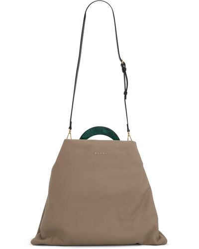 Marni Venice Medium Hobo Bag, Light Camel/Spherical/, 100% Cotton - Brown