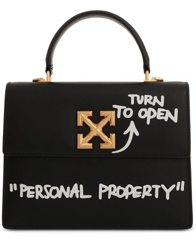 Off-White c/o Virgil Abloh Off- Jitney 2.8 Top Handle Quote Bag, /, 100% Leather - Black