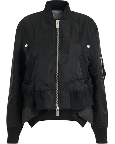 Sacai Nylon Twill Ma-Jacket, Long Sleeves, , 100% Nylon - Black