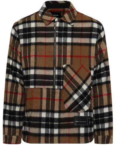 we11done Check Anorak Wool Shirt, , 100% Wool - Multicolor