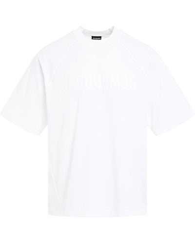 Jacquemus 'Typo Logo T-Shirt, , 100% Cotton, Size: Small - White