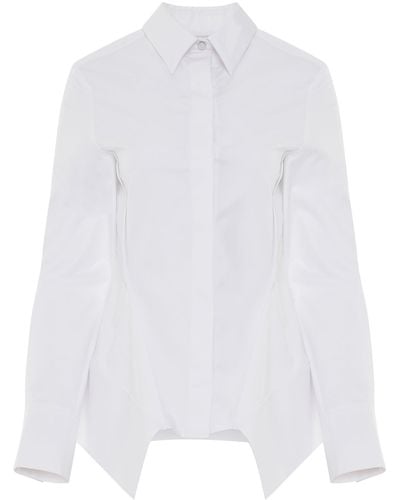Givenchy Peplum Long Sleeve Shirt, , 100% Cotton - White