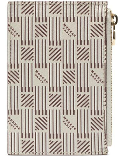 Moreau 3 Credit Card Holder With Zip, , 100% Calf Leather - White