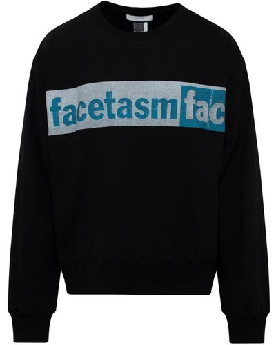 Facetasm Logo Print Xxl Sweat, Round Neck, , 100% Cotton - Black