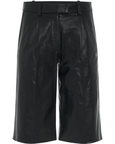 Off-White c/o Virgil Abloh Off- Leather Formal Shorts, , 100% Leather - Black