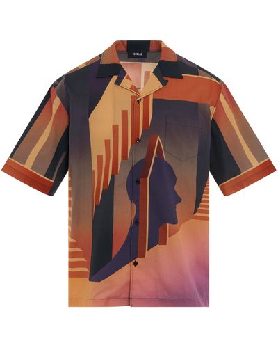 Egonlab 'Graphic Bowling Shirt, Short Sleeves, , 100% Cotton, Size: Small - Multicolour