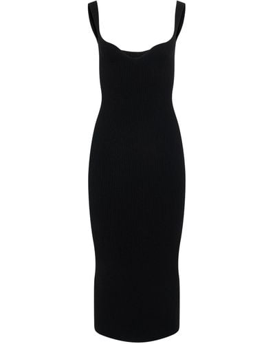 Khaite 'Nina Dress, , 100% Polyester, Size: Small - Black