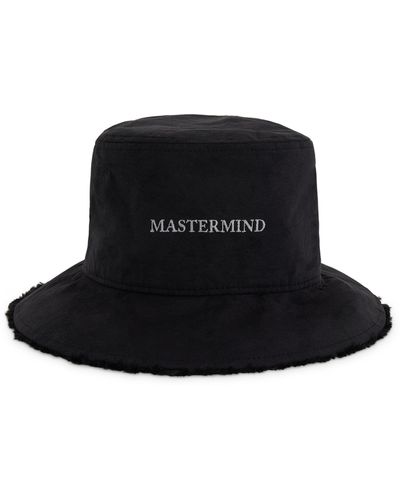 Mastermind Japan Faux Fur & Suede Bucket Hat - Black