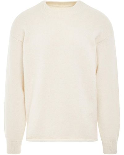 Jacquemus 'Knit Jumper, Long Sleeves, Light, Size: Small - White
