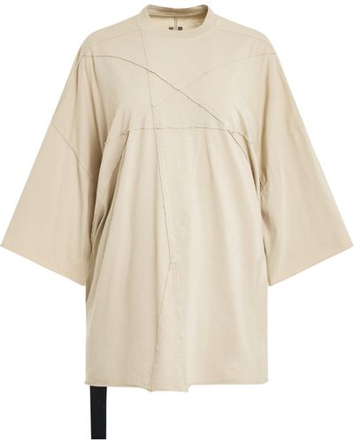 Rick Owens Jumbo Penta Seam Tommy T-Shirt, Short Sleeves, , 100% Cotton - Natural