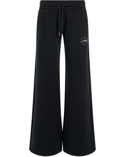 Off-White c/o Virgil Abloh Off- 'Bling Stars Arrow Sweatpants, , 100% Polyester, Size: Small - Black