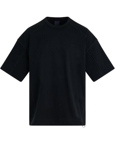 Juun.J 'Sleeve Zip Over Fit T-Shirt, Short Sleeves, , 100% Cotton, Size: Small - Black