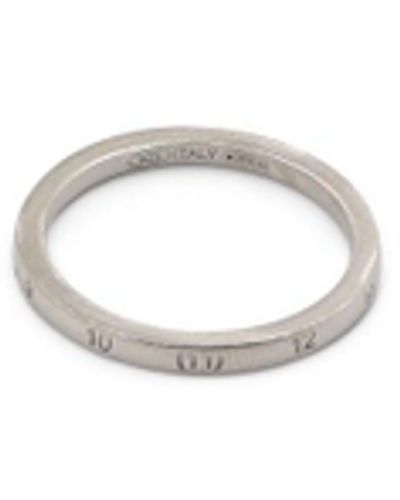 Maison Margiela Engraved Numbers Band Slim Ring, , Size: Medium - Metallic