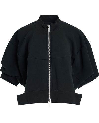 Sacai Sponge Zipped Sweatshirt Blouson, , 100% Cotton - Black