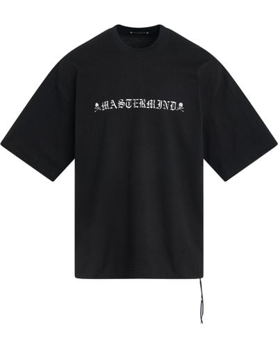 Mastermind Japan Reflective Skull Logo Boxy Fit T-Shirt, Short Sleeves, , 100% Cotton, Size: Medium - Black