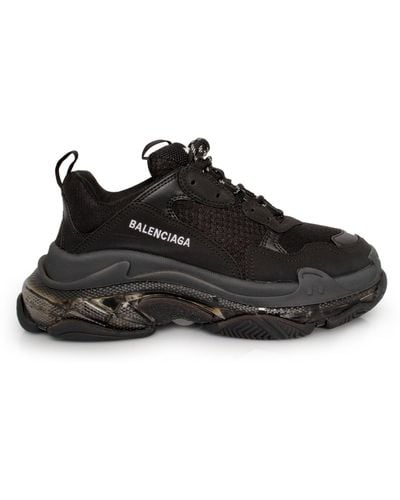 Balenciaga Triple S Clear Sole Trainers, , 100% Polyester - Black
