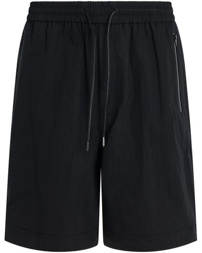 Juun.J Cotton Side Zipper Shorts, , 100% Cotton - Black