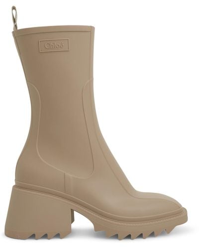 Chloé Betty Rain Boots, Nomad, 100% Rubber - Natural