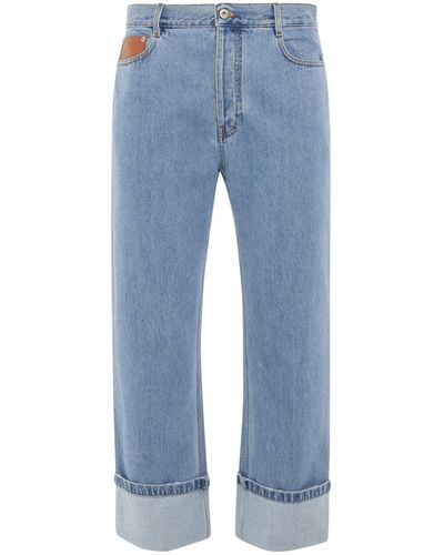 Loewe Fisherman Turn Up Jeans, , 100% Cotton - Blue