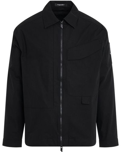 A_COLD_WALL* 'Zip Overshirt, , 100% Cotton, Size: Small - Black