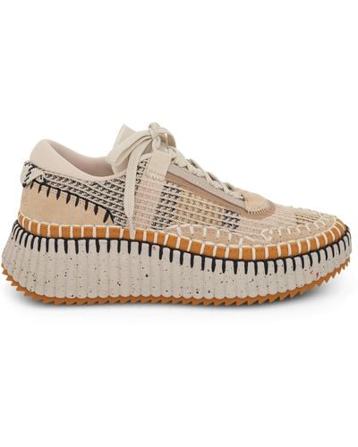 Chloé Nama Lower Impact Mesh Sneakers, Biscotti, 100% Leather - Natural