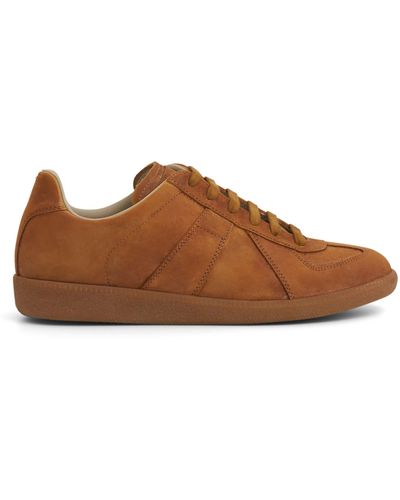 Maison Margiela Replica Leather Sneakers, , 100% Leather - Brown
