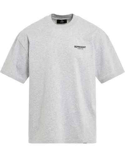 Represent New Owners Club T-Shirt, Short Sleeves, Ash/, 100% Cotton, Size: Medium - Gray