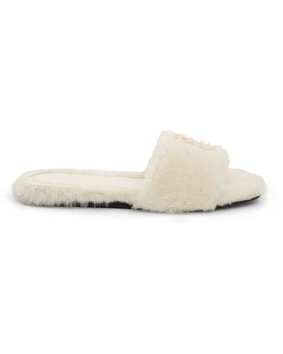 Givenchy 4G Shearling Sandals, , 100% Leather - Natural