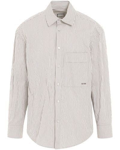 WOOYOUNGMI Wym Logo Cotton Shirt, Long Sleeves, , 100% Cotton - White