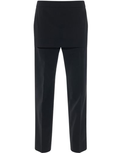 Givenchy Slim Fit Trousers With Skirt Detail - Black