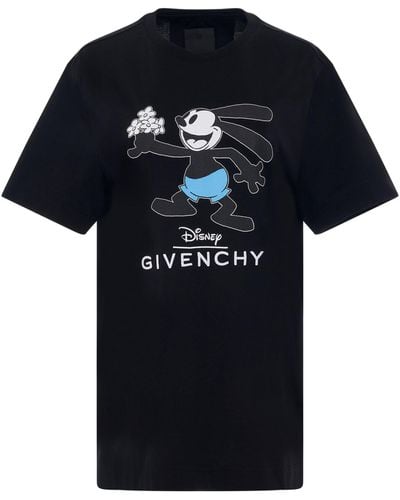 Givenchy Disney Oswald Flowers T-Shirt, Short Sleeves, , 100% Cotton - Black
