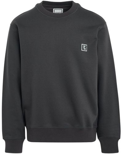 WOOYOUNGMI Back Logo Sweatshirt, Long Sleeves, , 100% Cotton - Grey